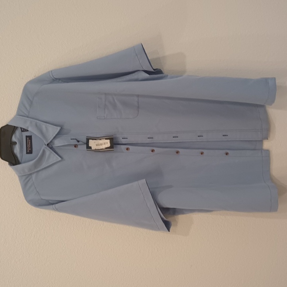 ROUNDTREE & YORKE Men's 3XT light blue short sleeve shirt 65%Modal 35%Polyester